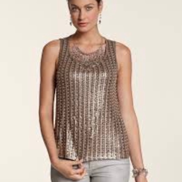 Chico's Tops Chicos Sequins Tank Top Xl Nwts Poshmark